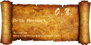 Orth Norbert névjegykártya