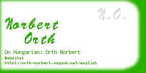 norbert orth business card